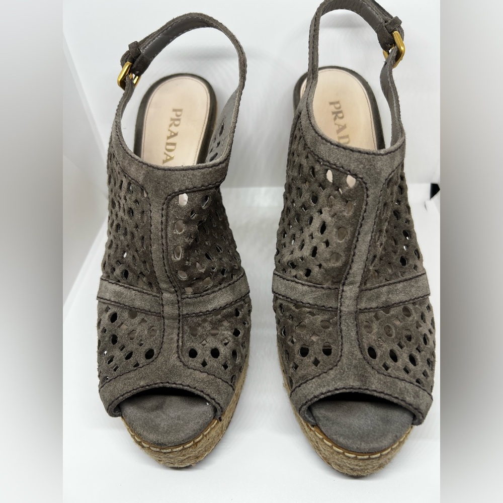 Prada Platform Wedge Espadrilles